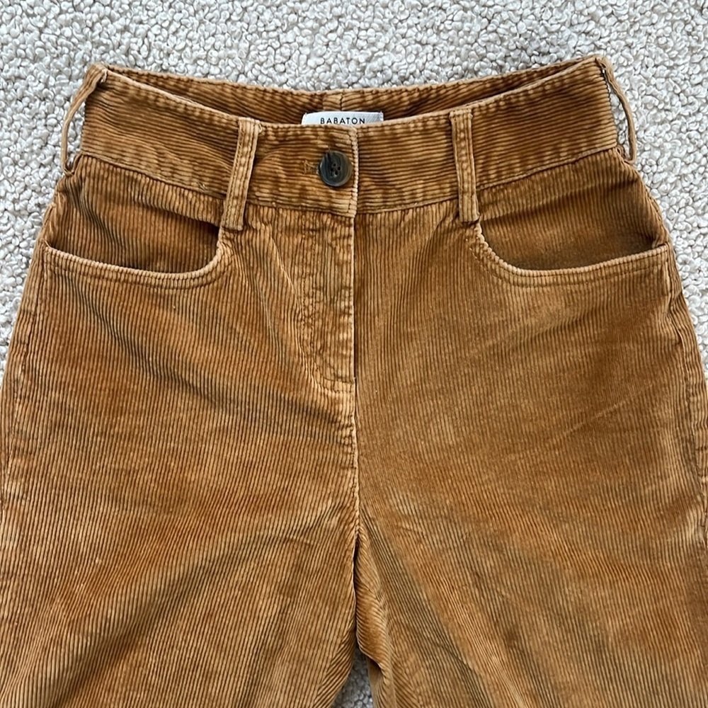 Aritzia Babaton Corduroy Pants in Camel Brown